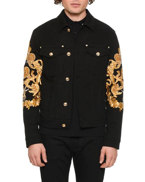 versace mens winter coats|versace denim jacket men.